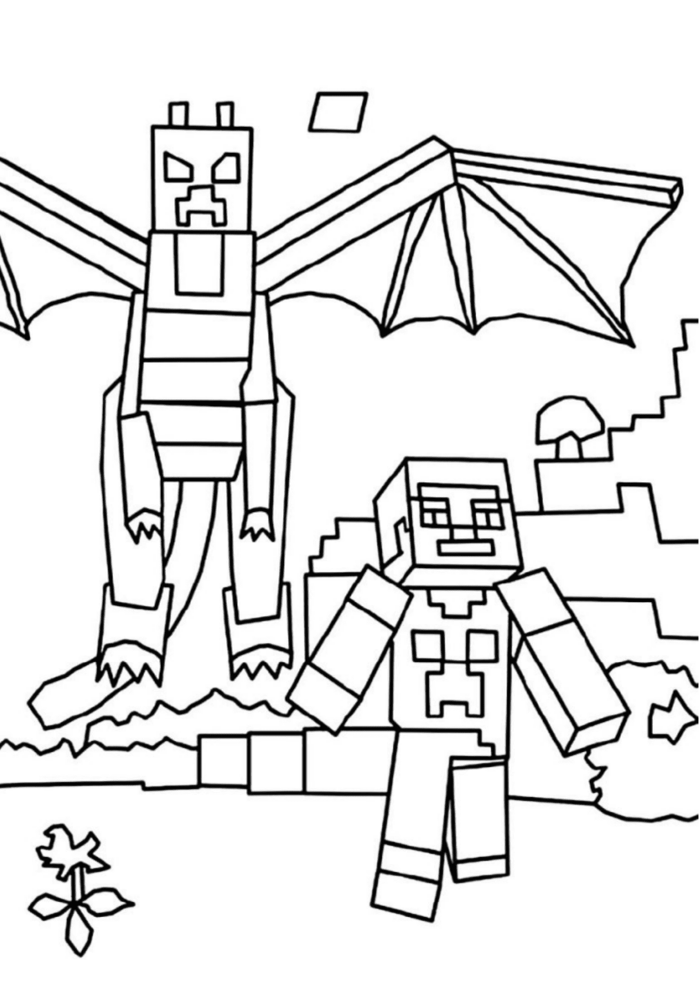 20+ Desenhos de Machado do Minecraft para Imprimir e Colorir/Pintar