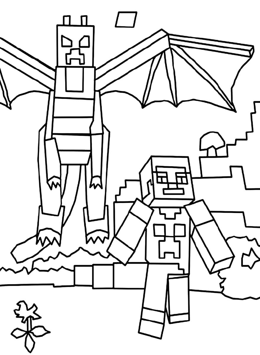 Desenhos para colorir de minecraft para colorir - dar um passeio