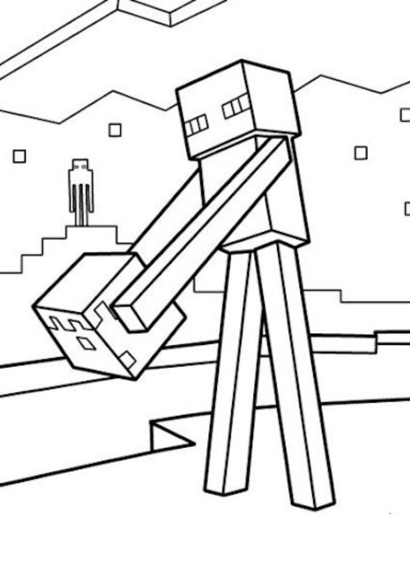 Desenho para colorir minecraft: 100 desenhos minecraft para colorir!