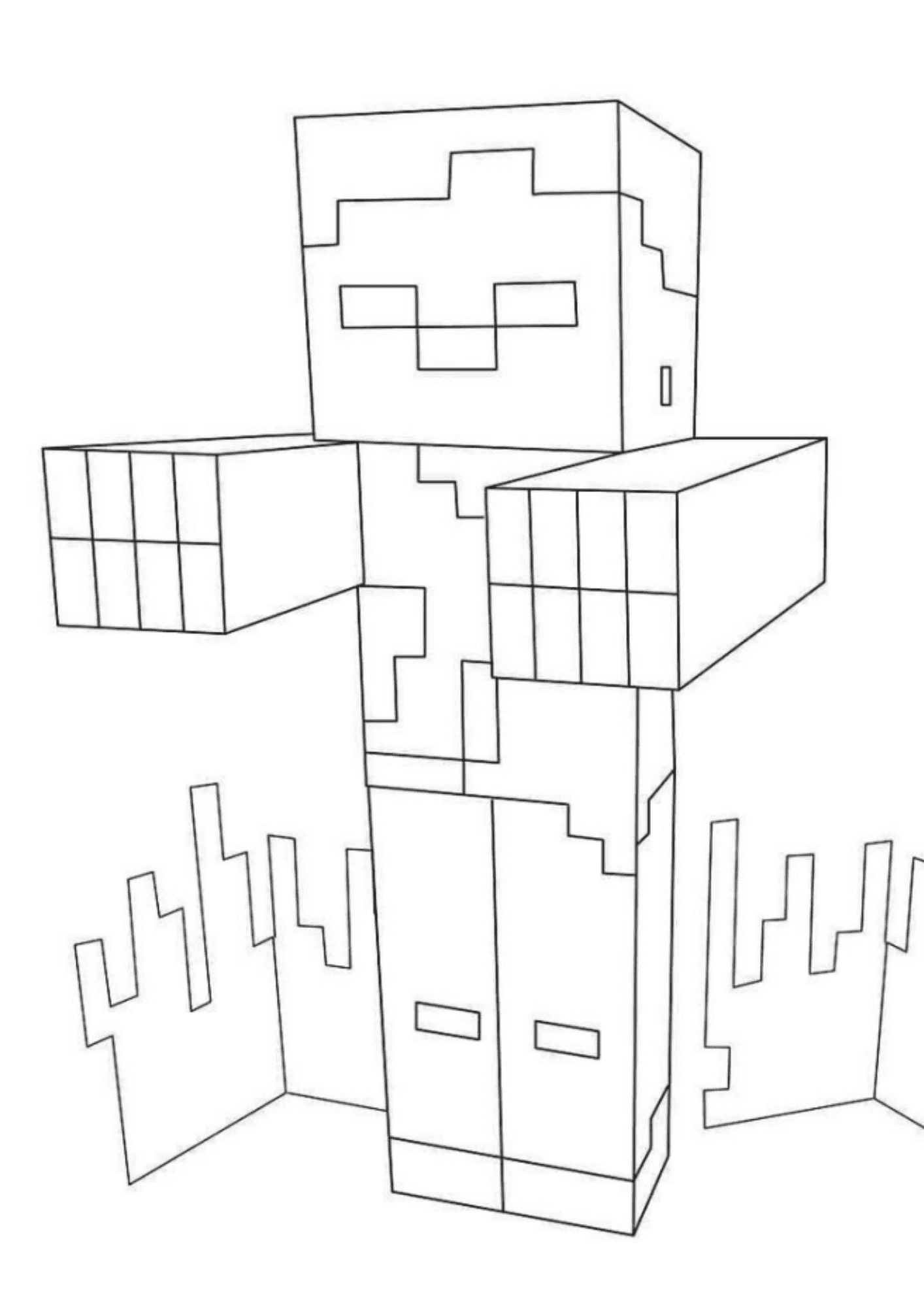 Problems e Melzinha desenho do Minecraft para desenhar e pintar 