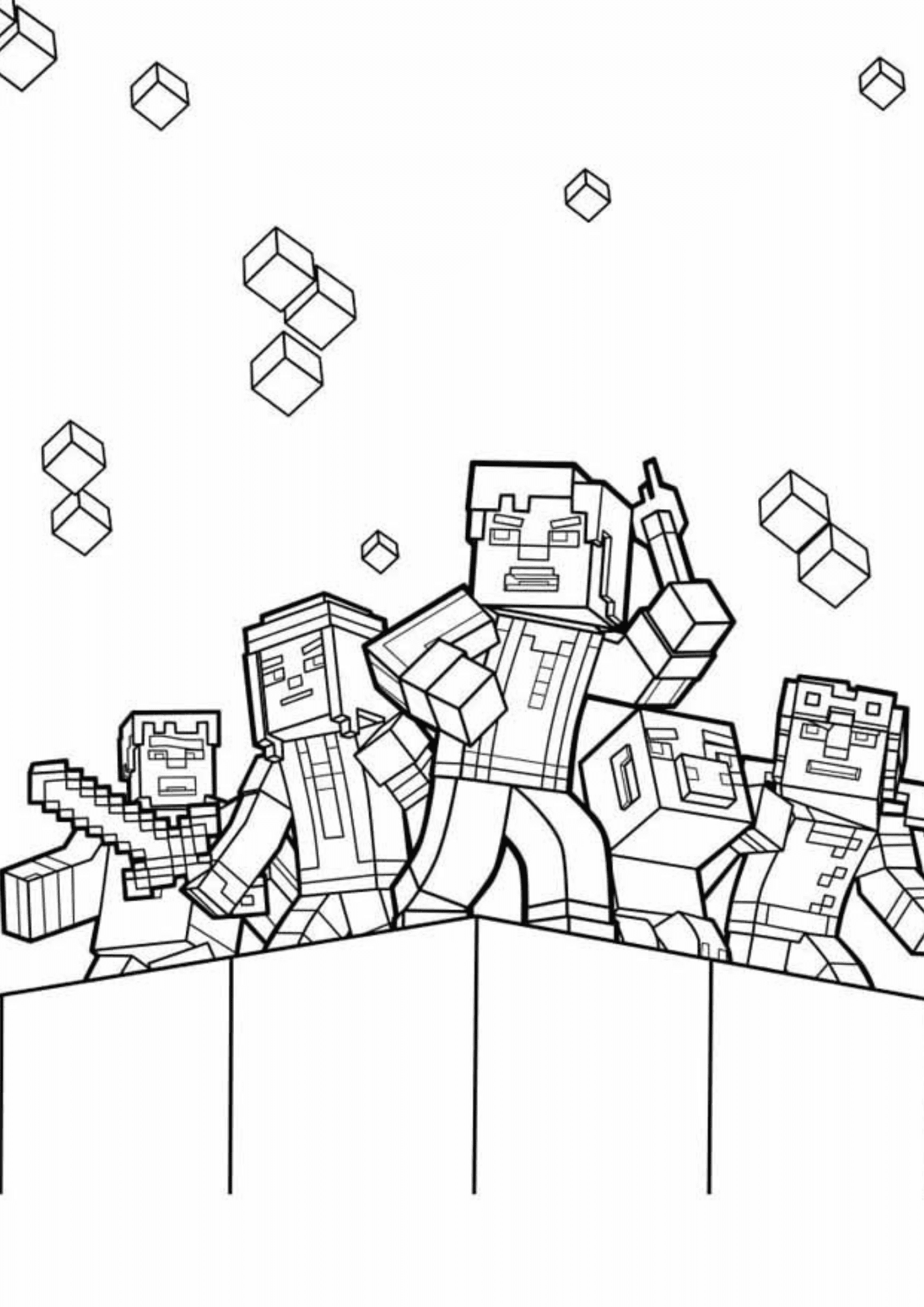 Desenho para colorir minecraft