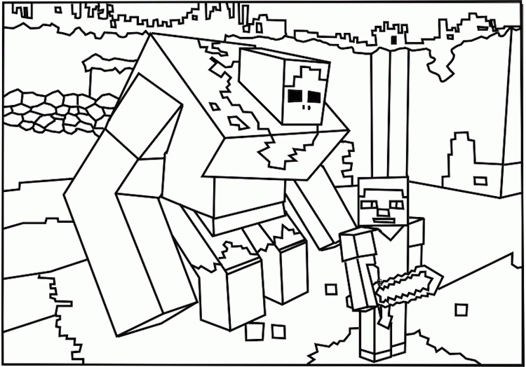 Minecraft para colorir - Desenhos Imprimir