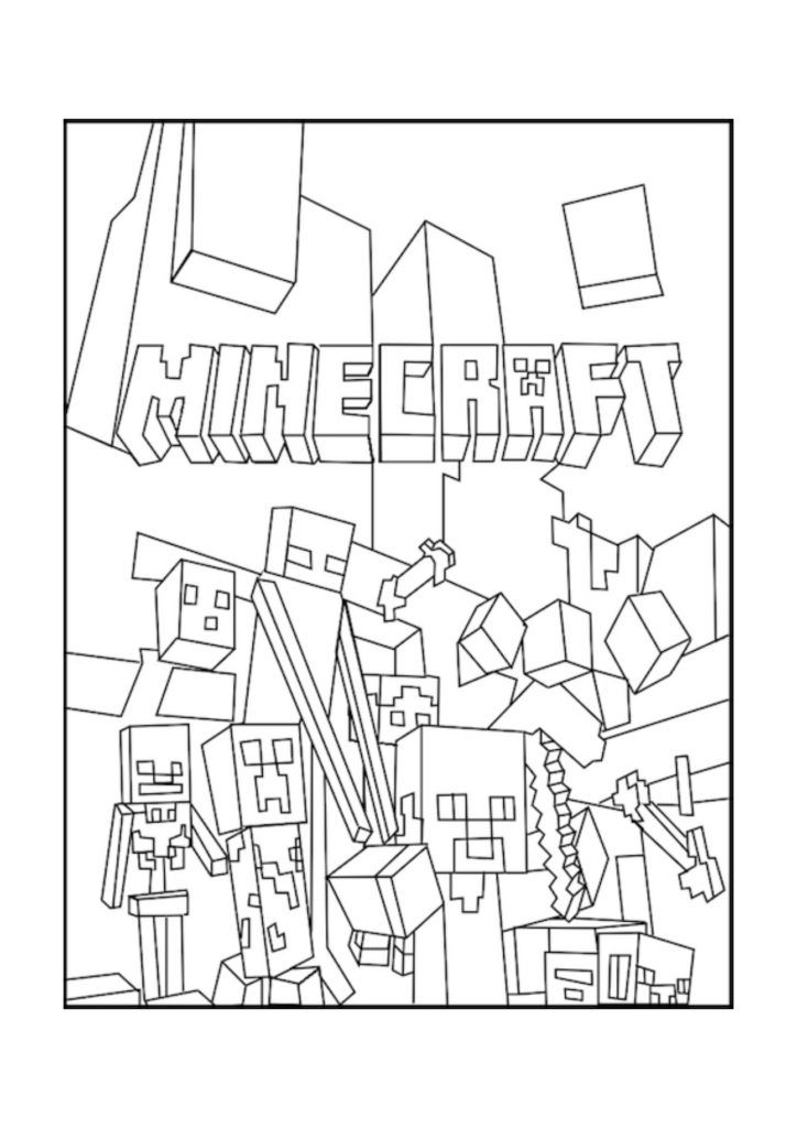 Desenhos para colorir de minecraft para colorir - dar um passeio