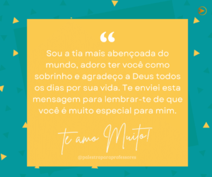 Mensagem de tia para sobrinho