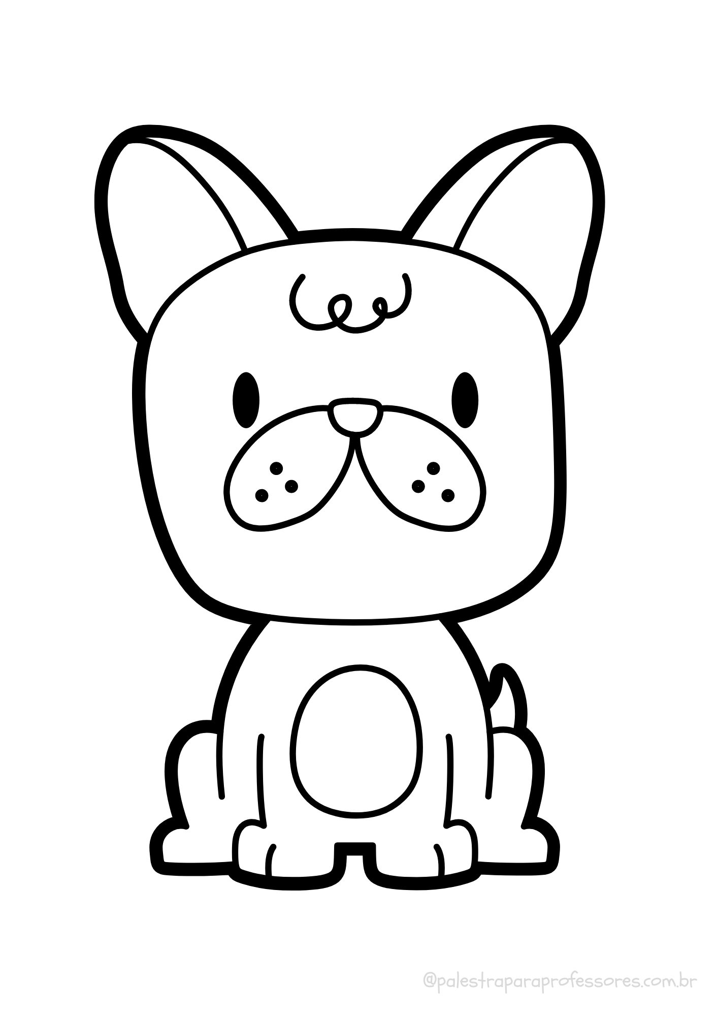 Desenho de animais fofos kawaii para colorir