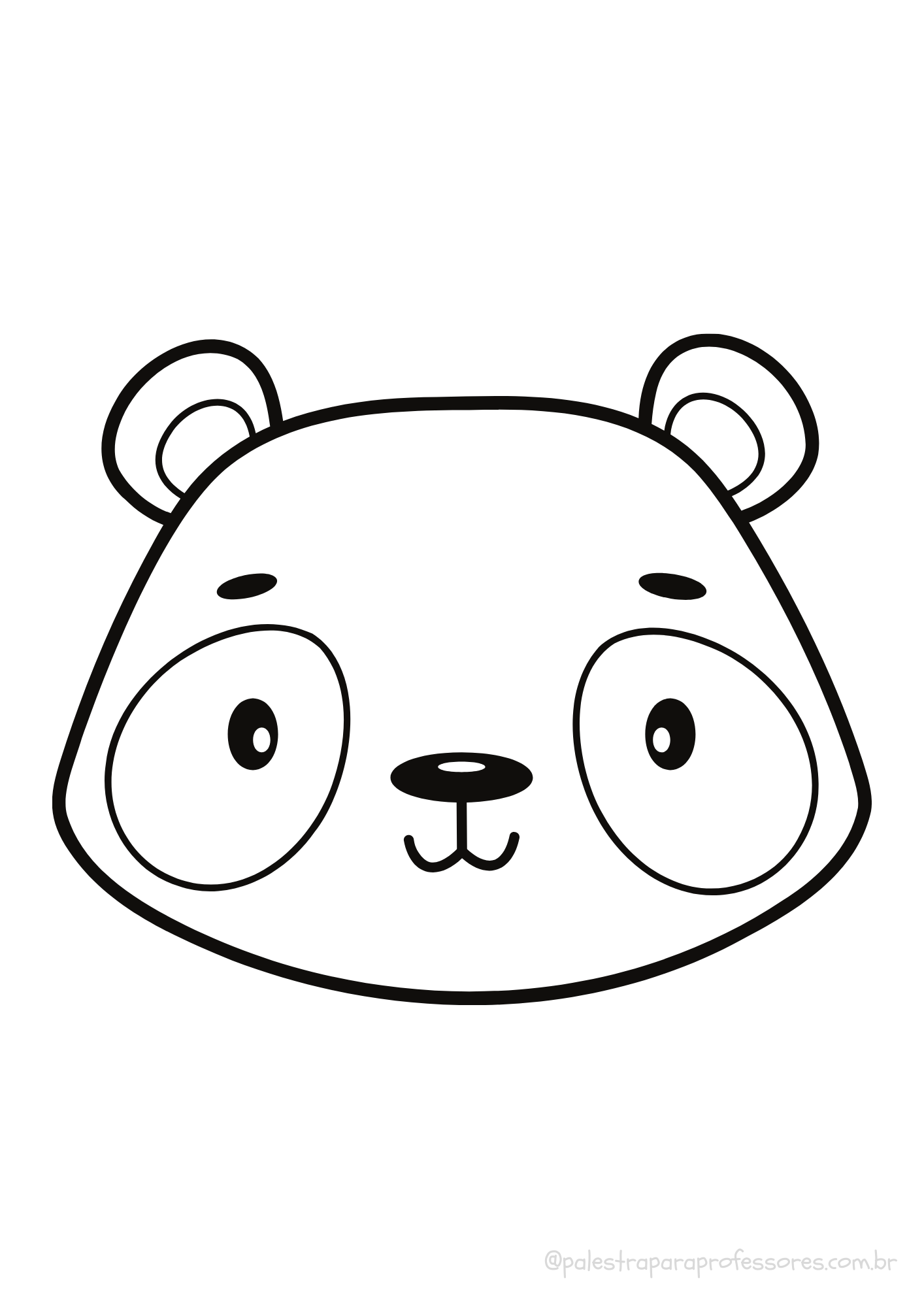 O panda fofo está sentado com desenhos para colorir para crianças