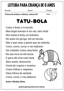 Leitura para criança de 8 anos