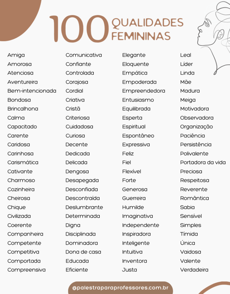 100 Qualidades Femininas Lista De Qualidades Positivas Femininas