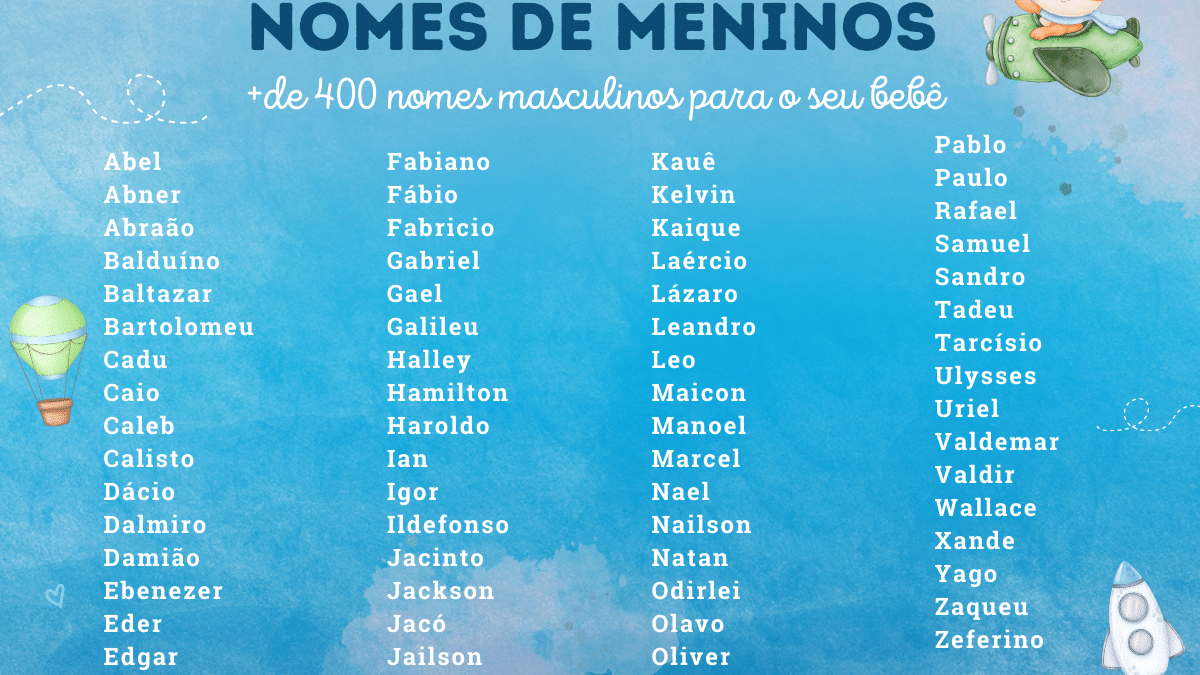 20 nomes diferentes e raros para meninos