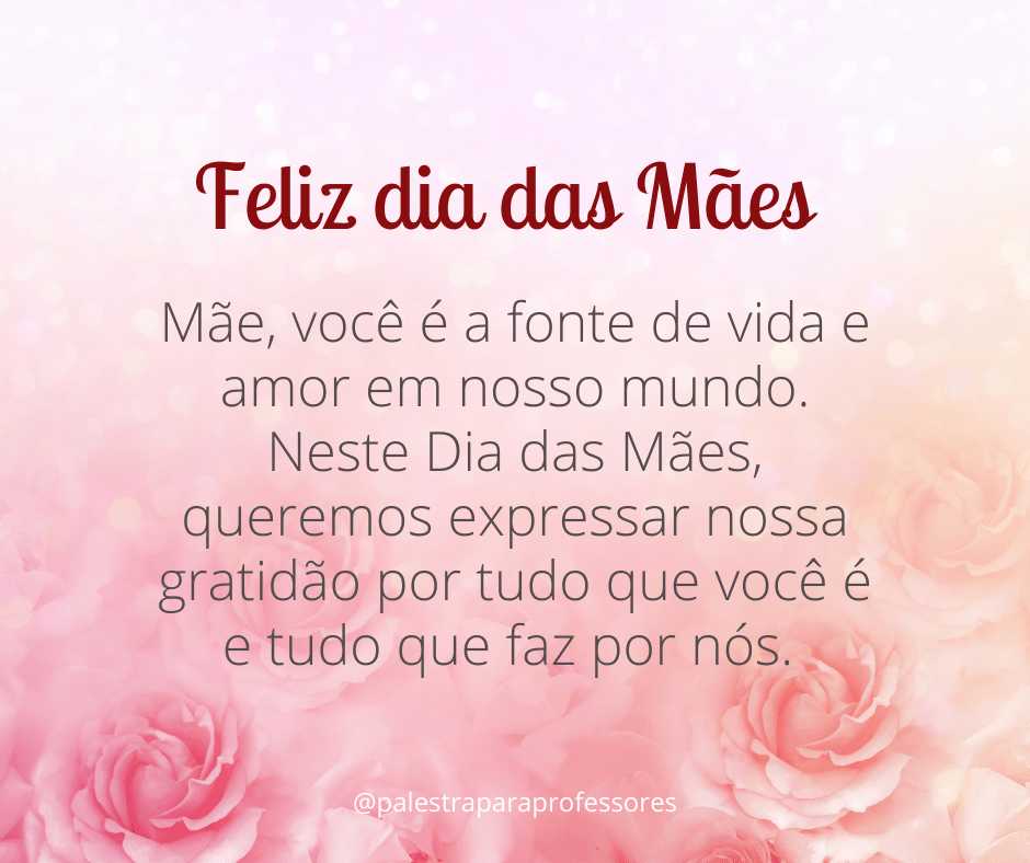 Mensagem para o dia das mães para imprimir