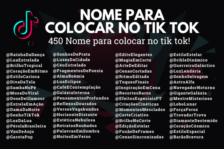 Nome para colocar no tik tok